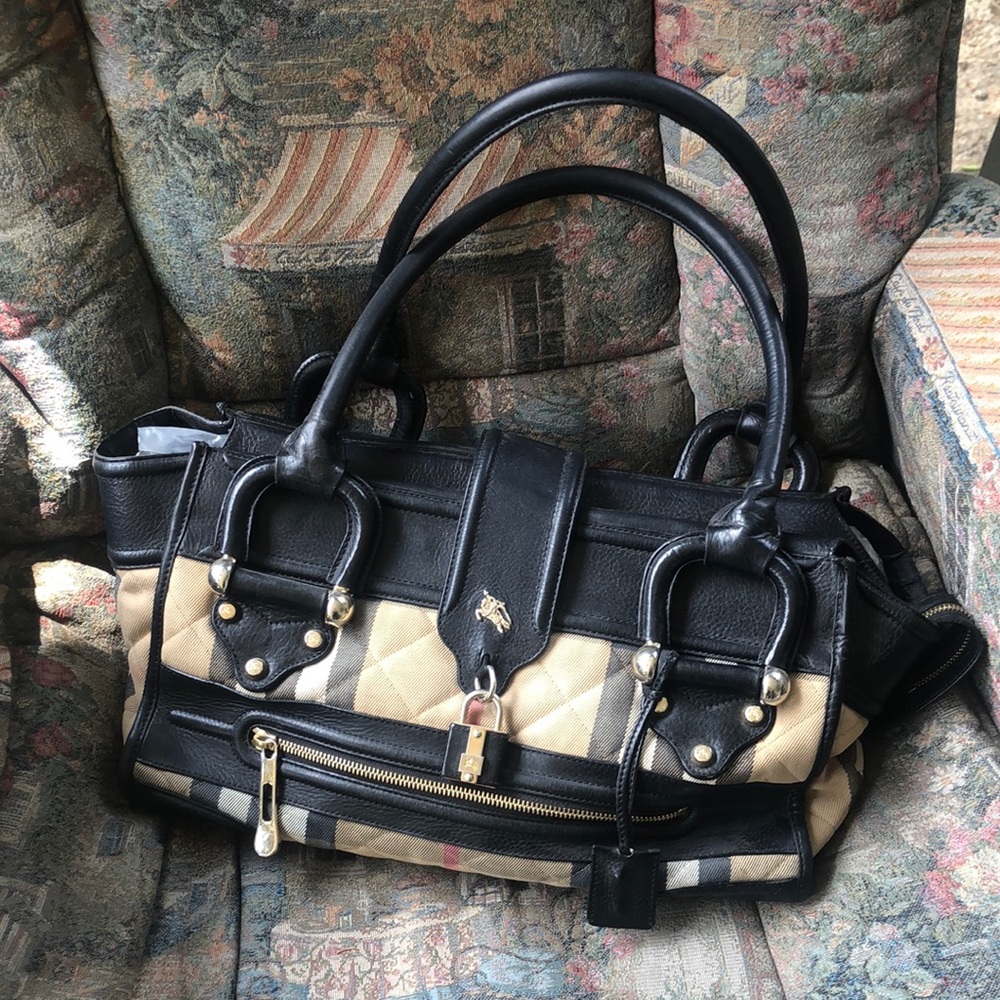 Authentic Burberry Manor quilted satchel